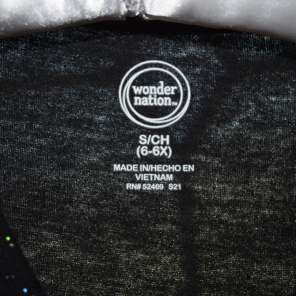 WONDER NATION Halloween Black Glitter Embroidered Girls Dress S 6/6X - Picture 5 of 6